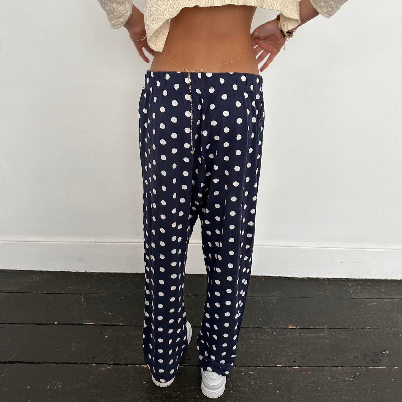 Vintage blue polka dot pants