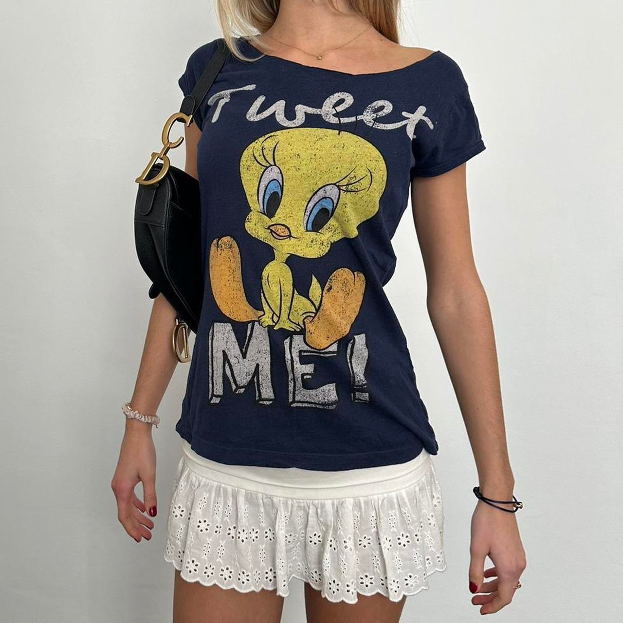 Vintage soft Tweety graphic navy top