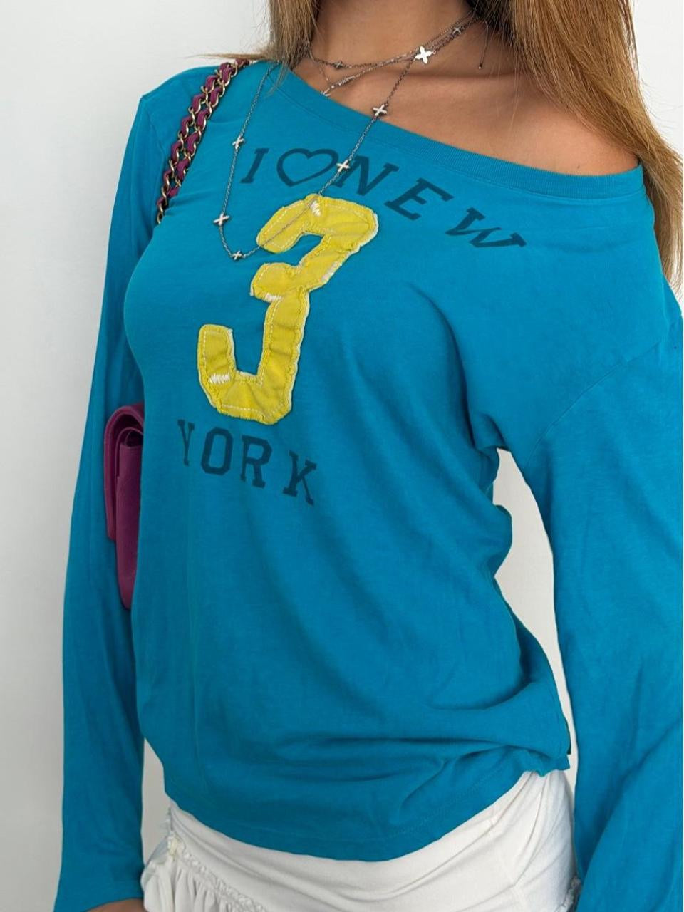 Vintage 00’s I love NY blue long sleeve top