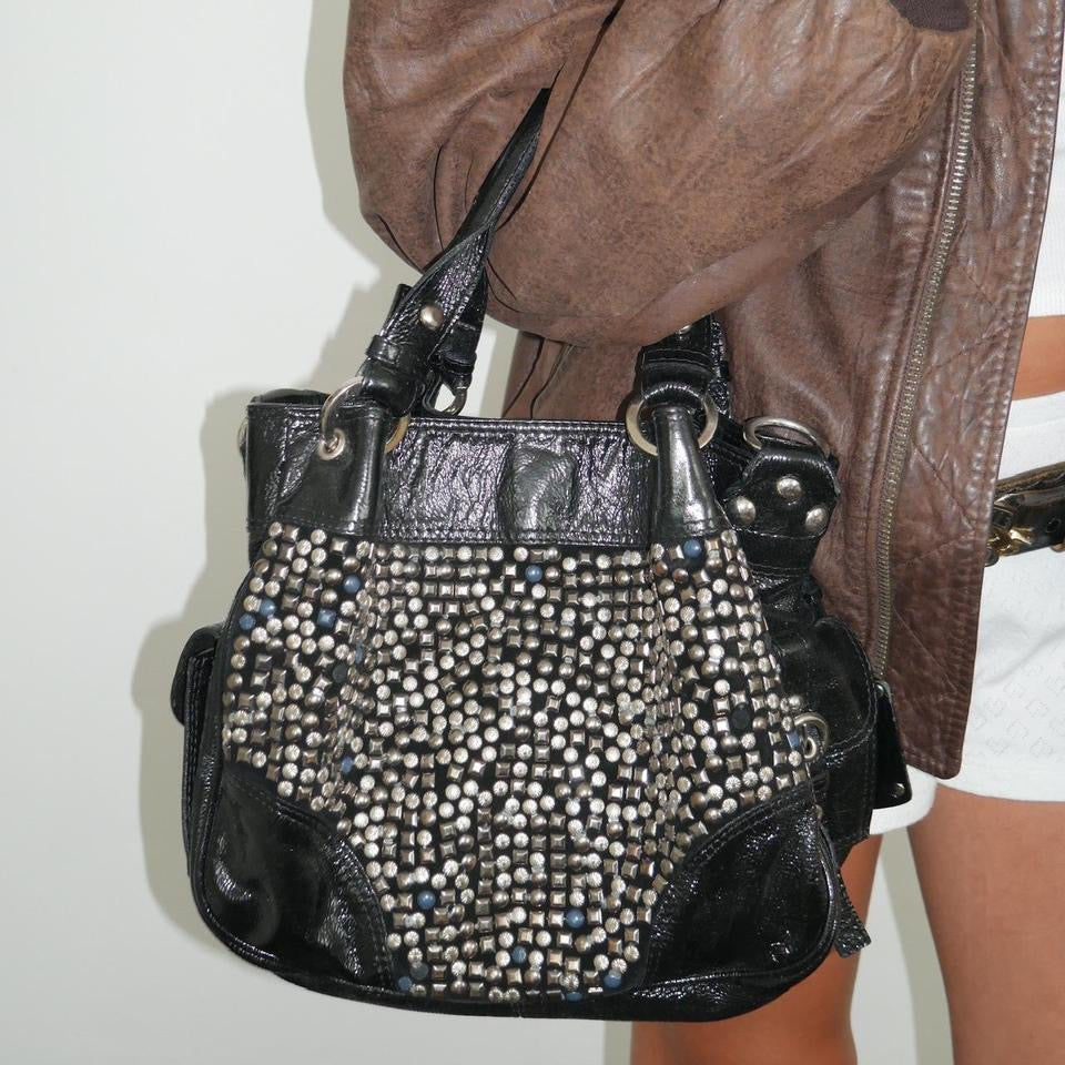 Vintage black studded bag