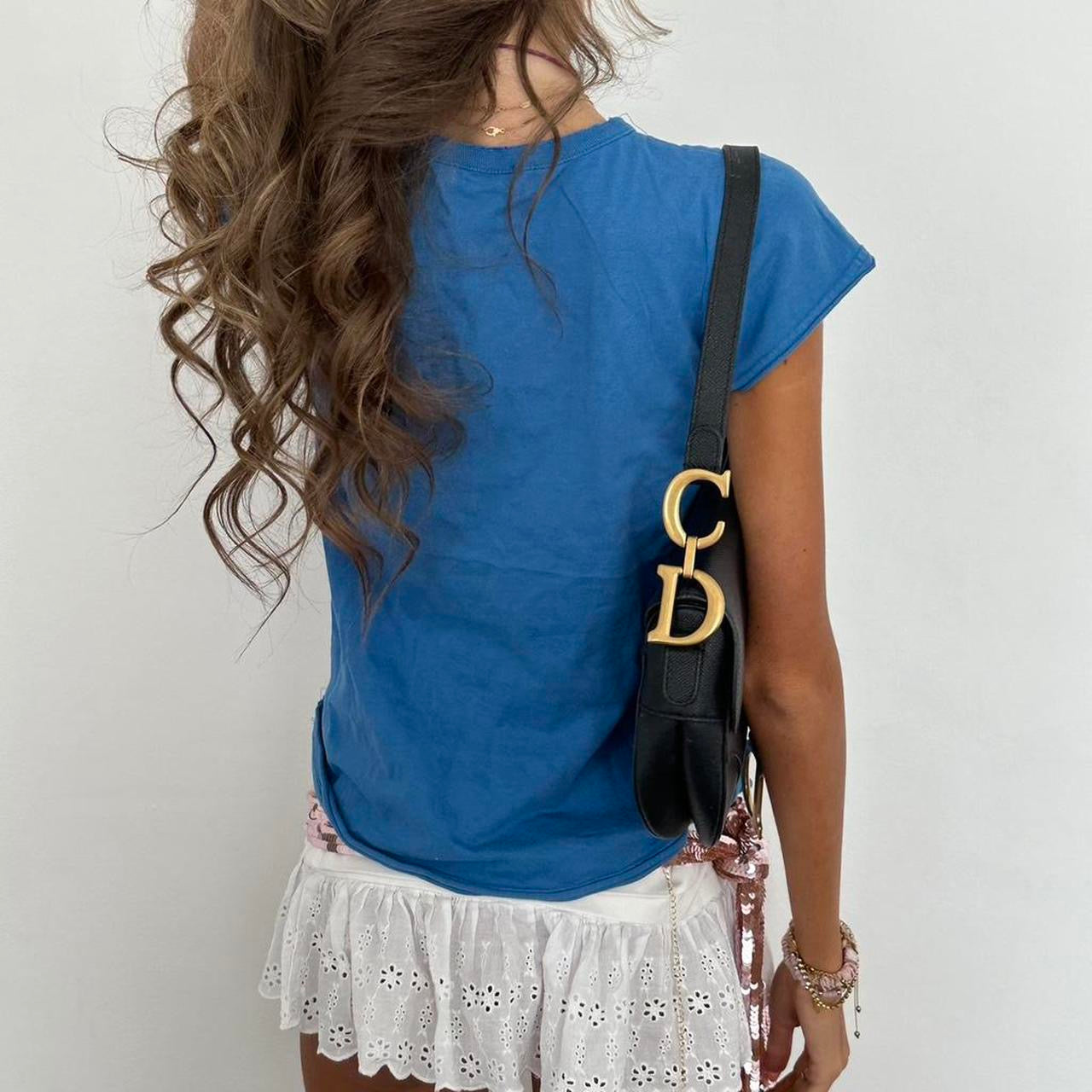 Vintage slogan Surf Rider blue & pink baby tee
