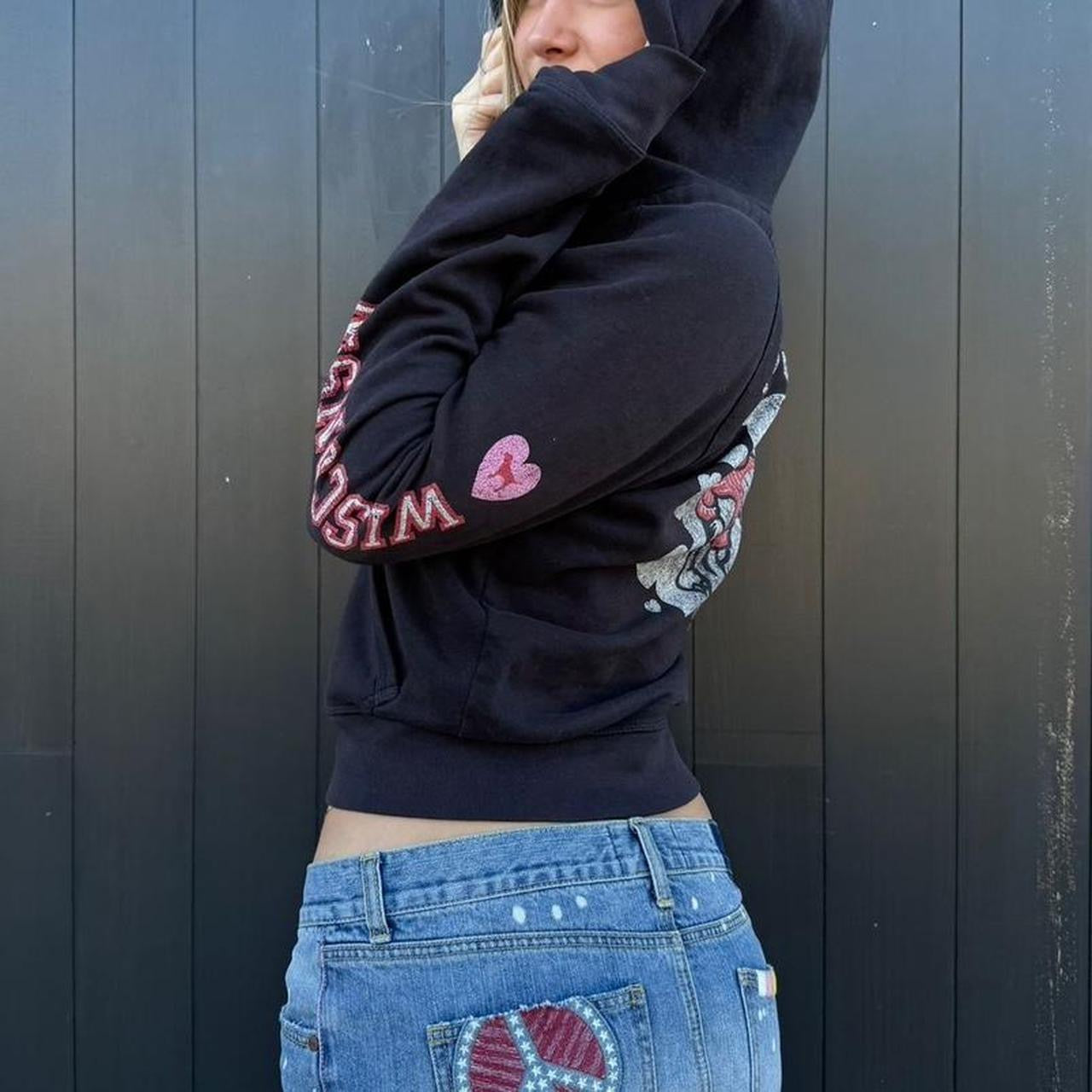 Vintage Victoria’s Secret black and pink Wisconsin hoodie