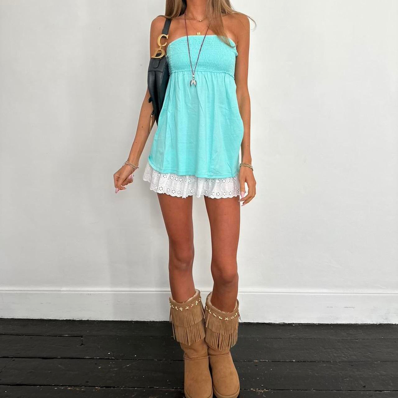 Vintage 2000’s aqua strapless top