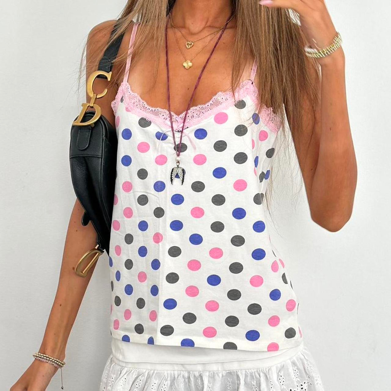 Vintage 2000’s polka dot cami top