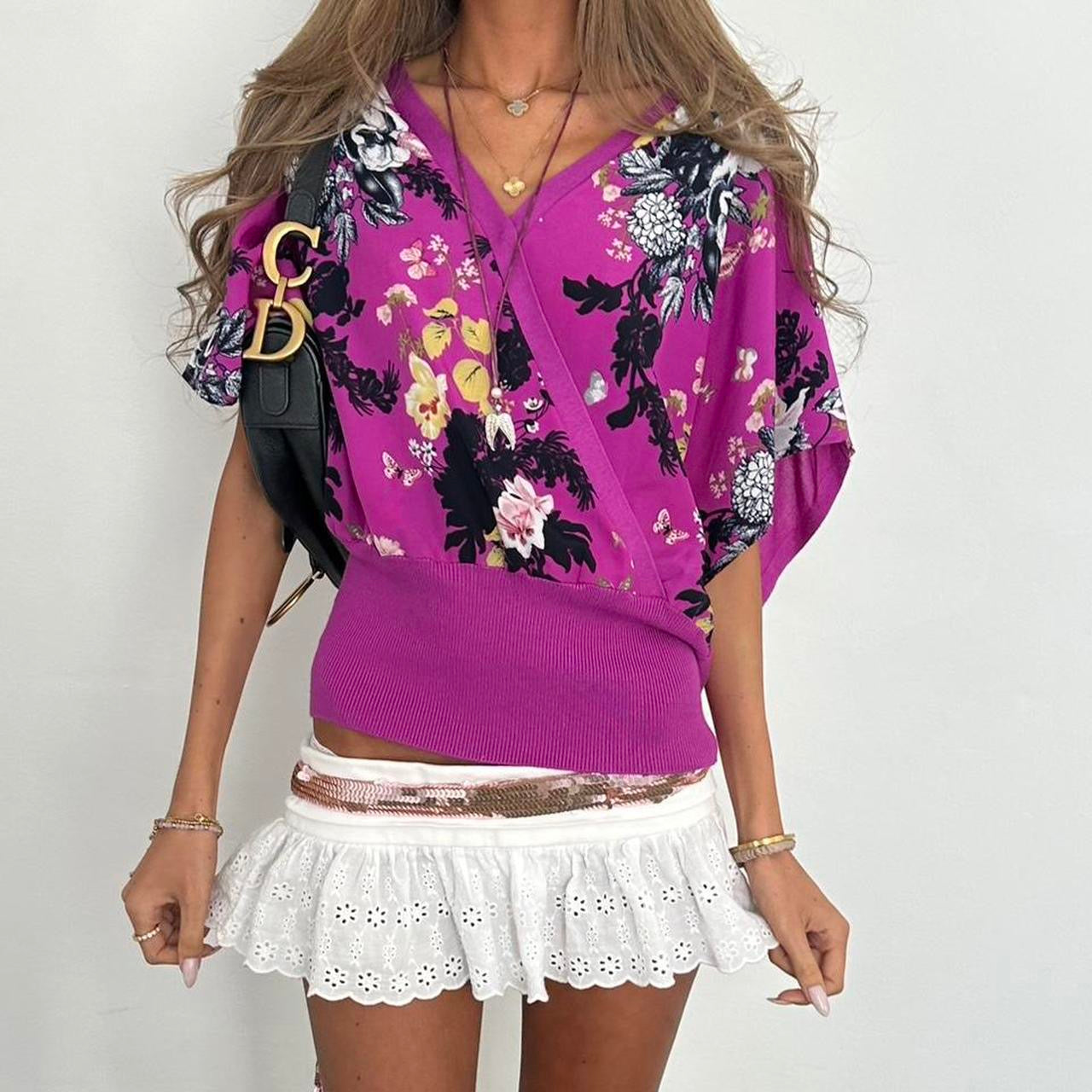 Vintage purple floral top