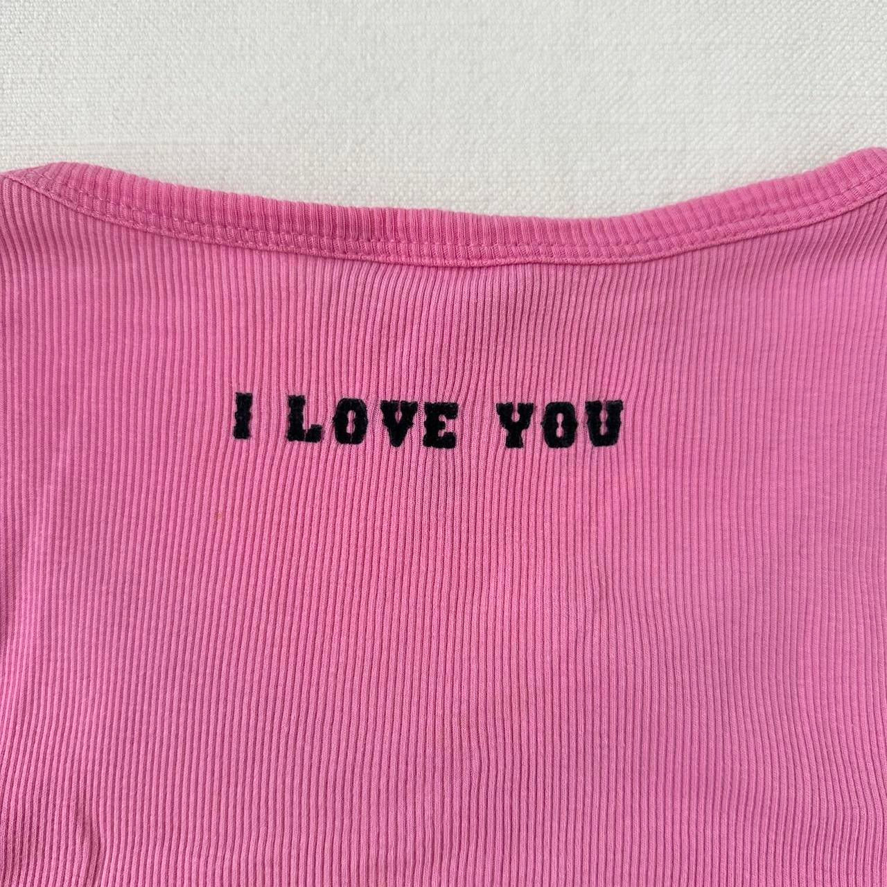 Vintage 2000’s ‘I love you’ Guess pink tank top 🎀