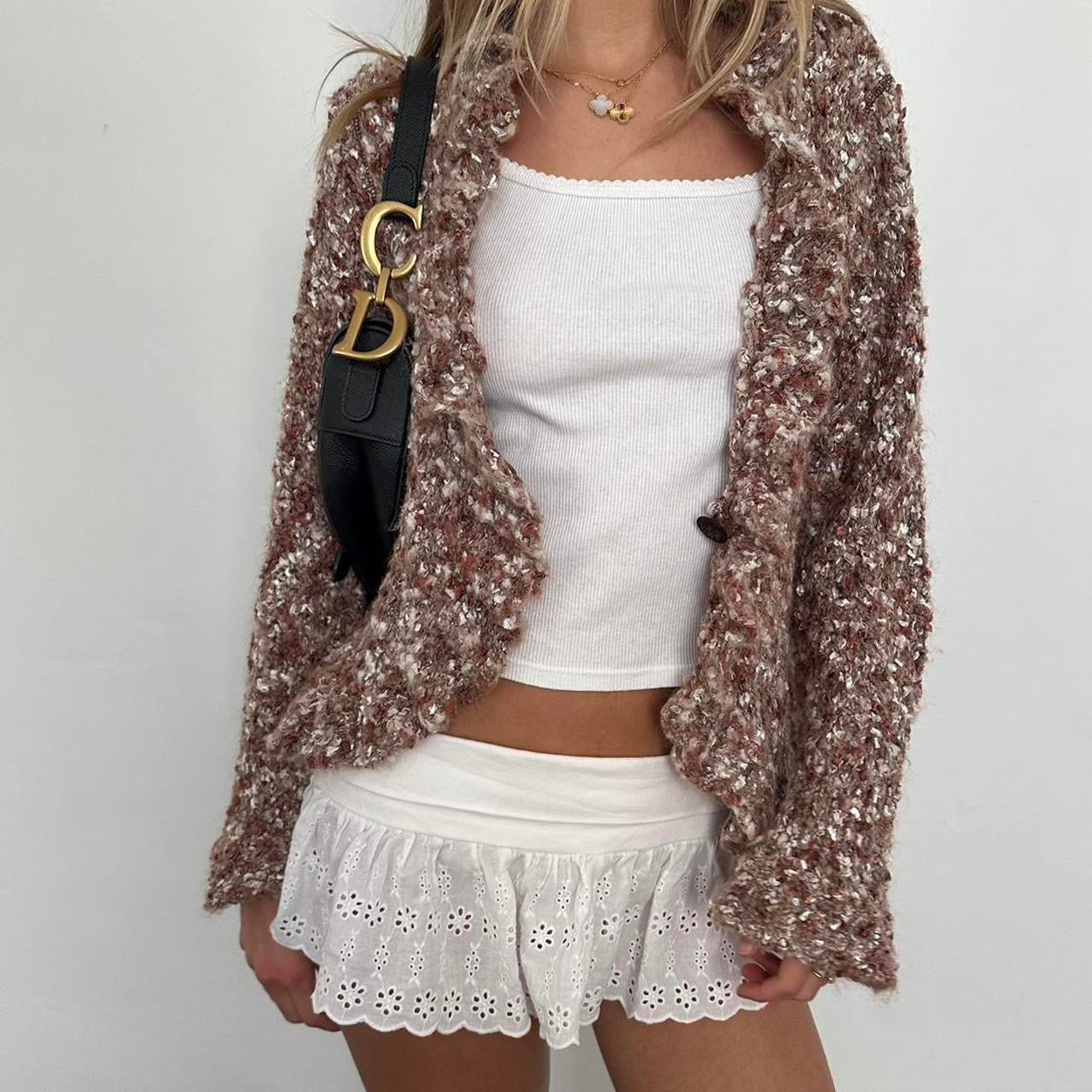 Vintage 90’s beautiful brown knit cardigan