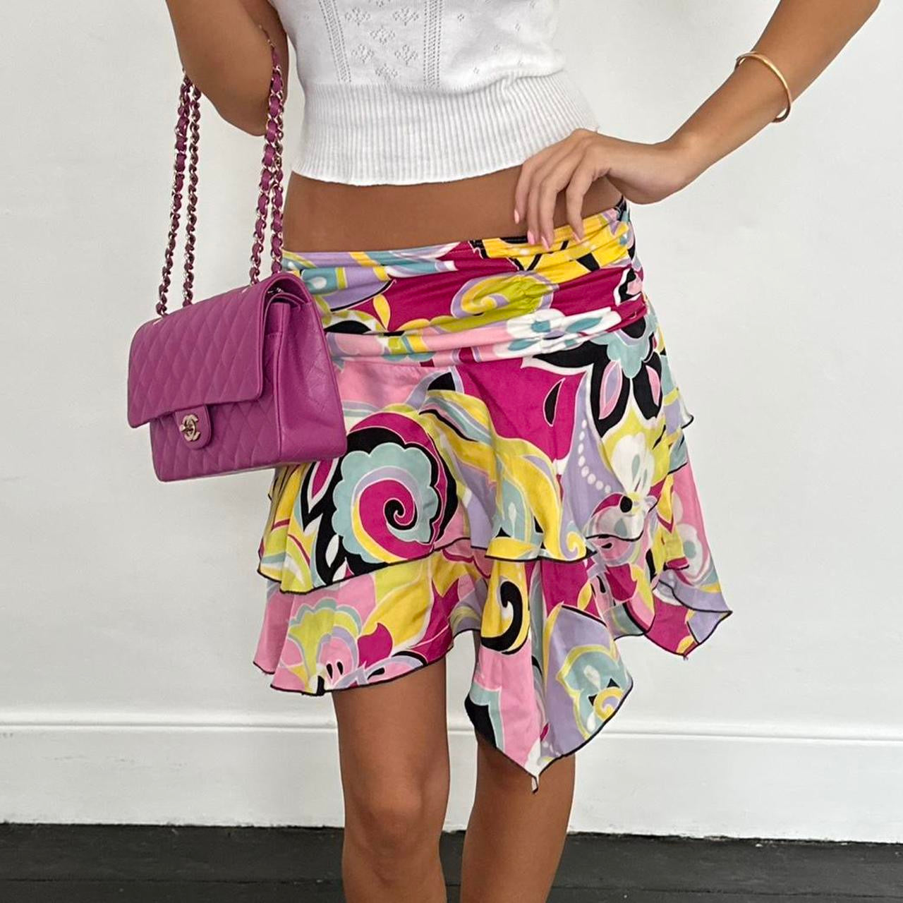 Vintage 2000’s colourful paisley mini skirt
