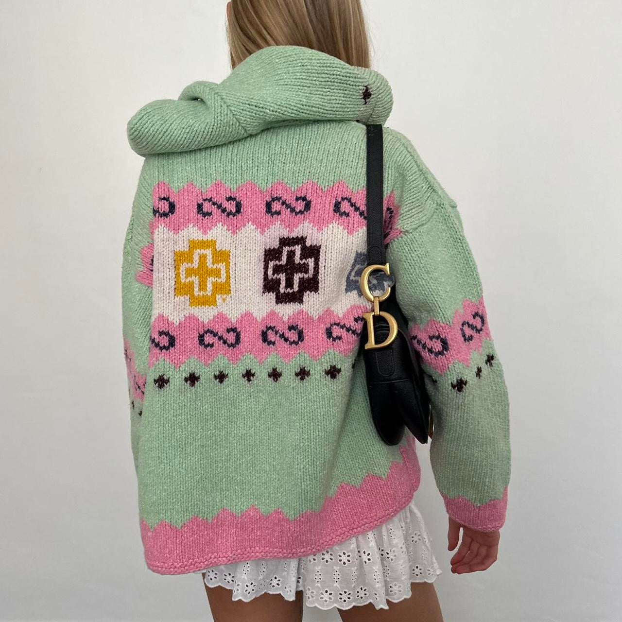 Vintage handmade design knit cardigan