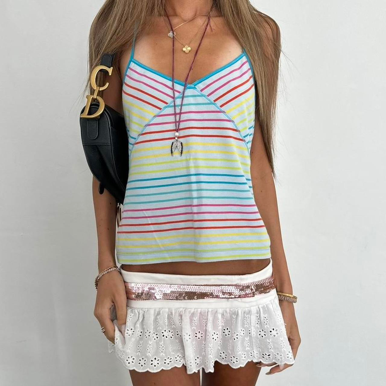Vintage 00s Victoria’s Secret pastel striped cami top