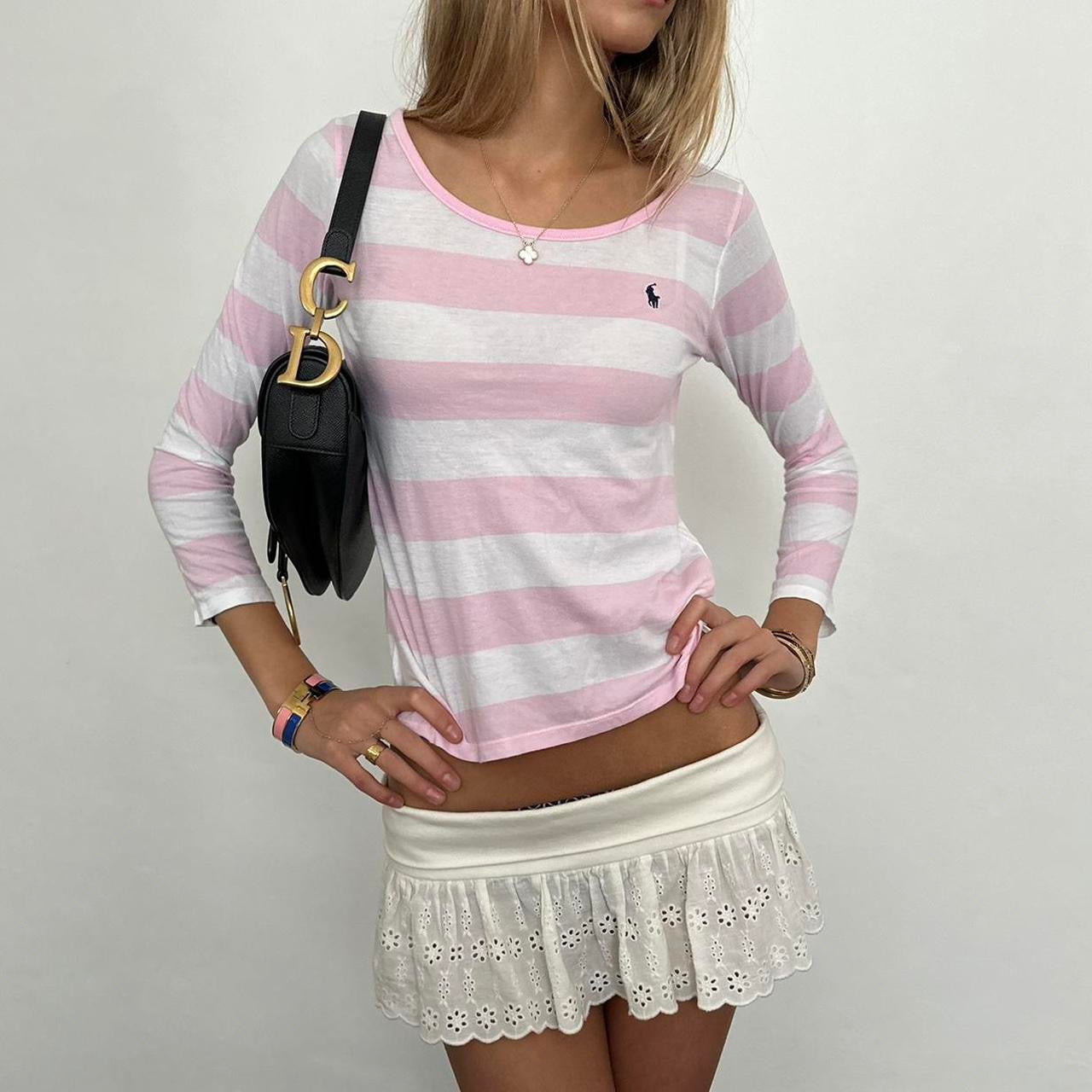 Vintage 90’s Ralph Lauren pink striped long sleeve top