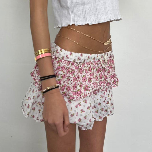 Vintage floral wallpaper print micro mini skirt