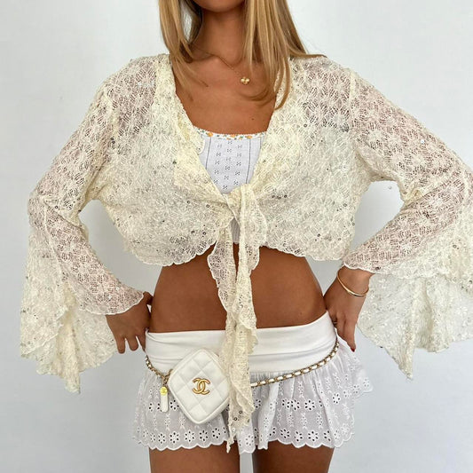 Vintage 90’s white cardigan layering top