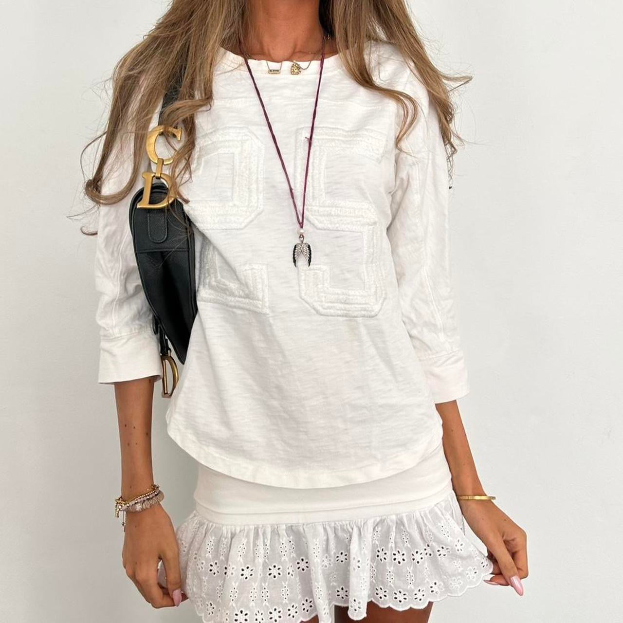 Vintage 2000’s J Crew ‘25’ white long sleeve top