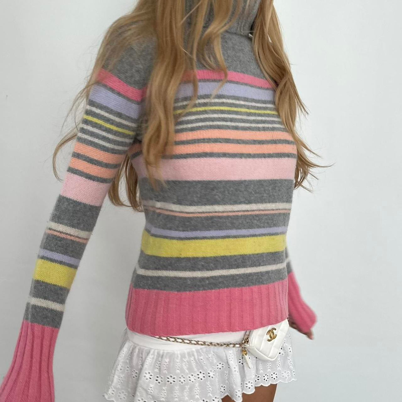 Vintage striped roll neck sweater