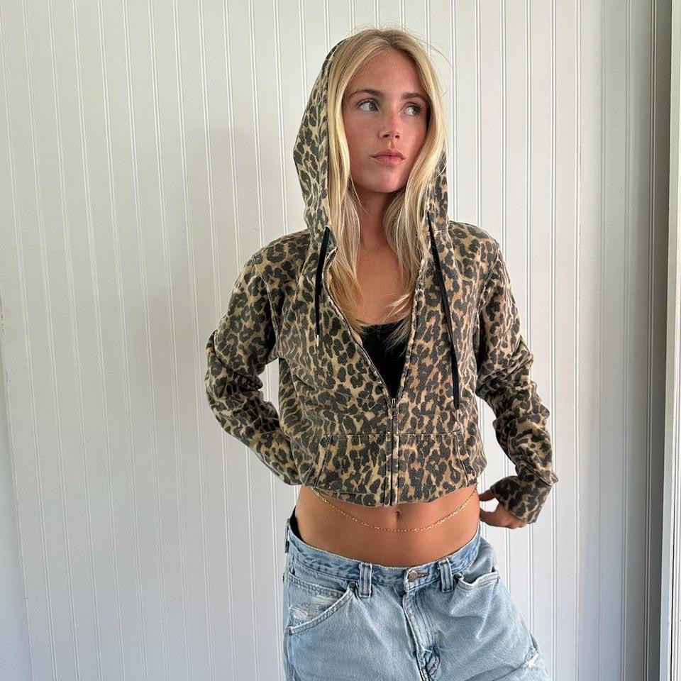 Vintage 2000’s leopard hoodie