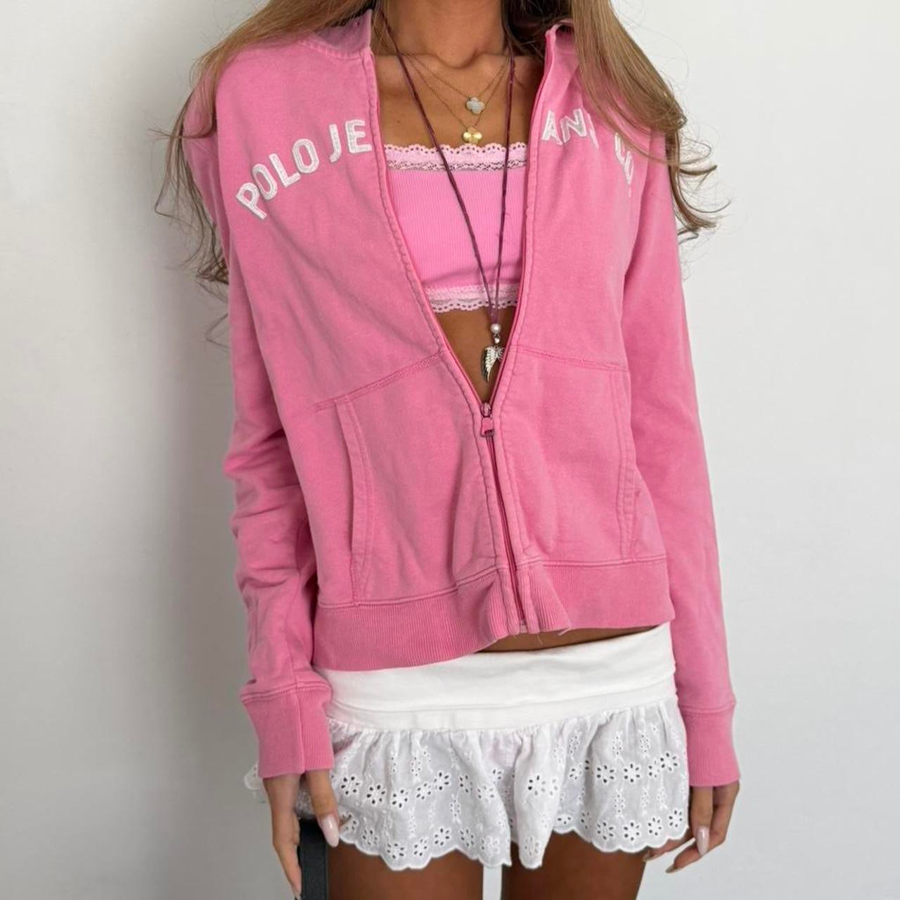 Vintage 00’s pink Polo Ralph Lauren hoodie