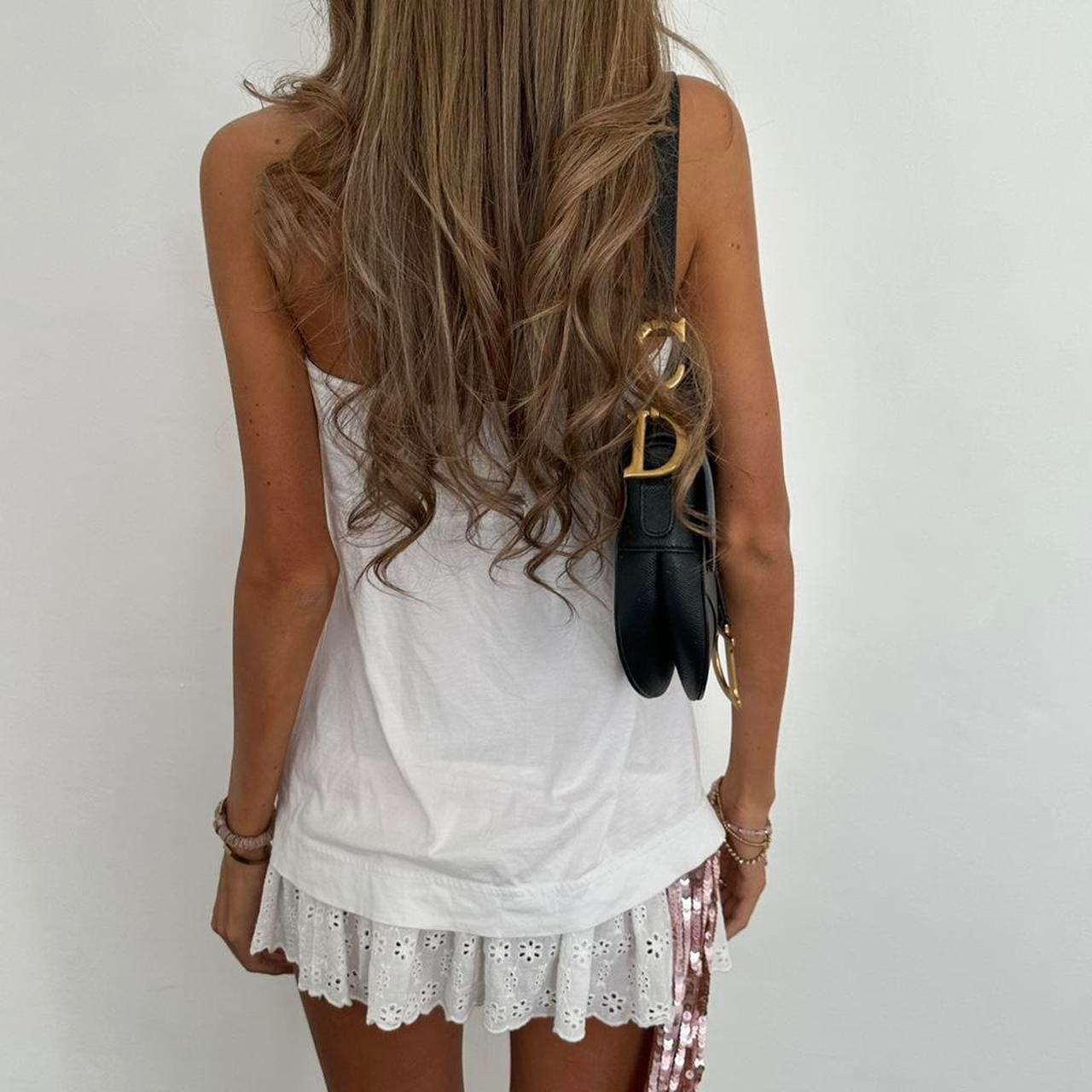 Vintage 00s white strapless soft top