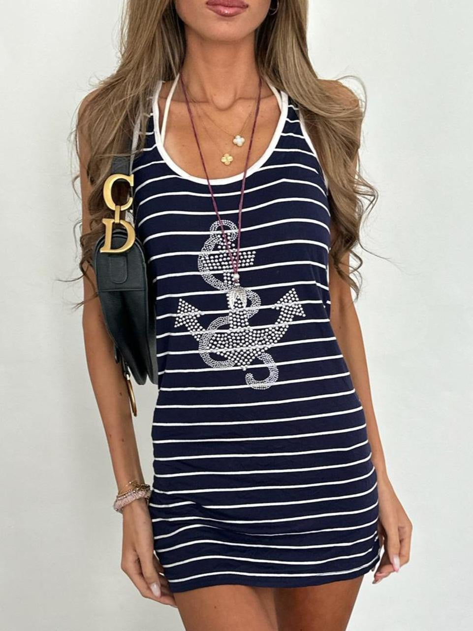 Vintage 00’s anchor striped mini dress