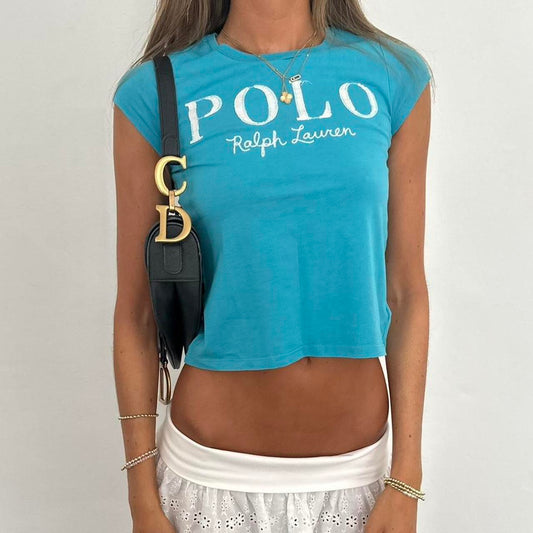 Vintage Ralph Lauren blue baby tee