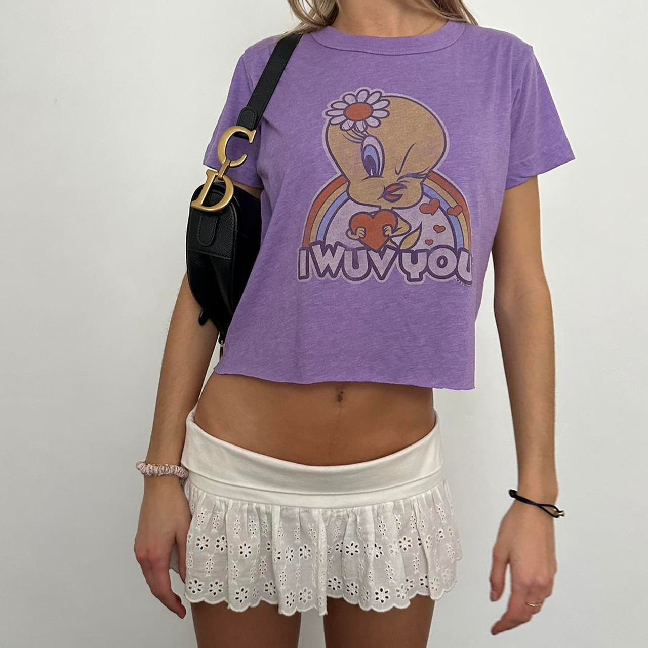 Vintage 90’s tweety purple baby tee