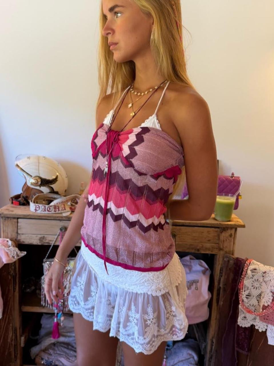 Vintage 00’s pink strapless top