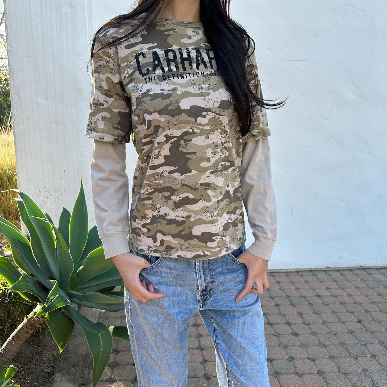 Vintage 90’s Carhartt long sleeves camouflage top