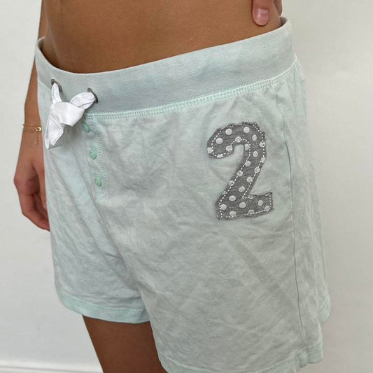 Vintage polka dot number graphic 2 shorts