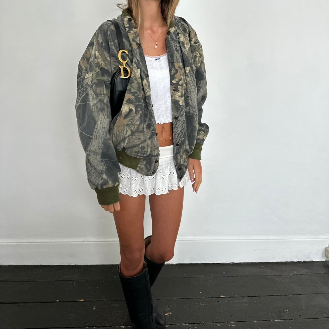 Vintage 90s camouflage bomber jacket