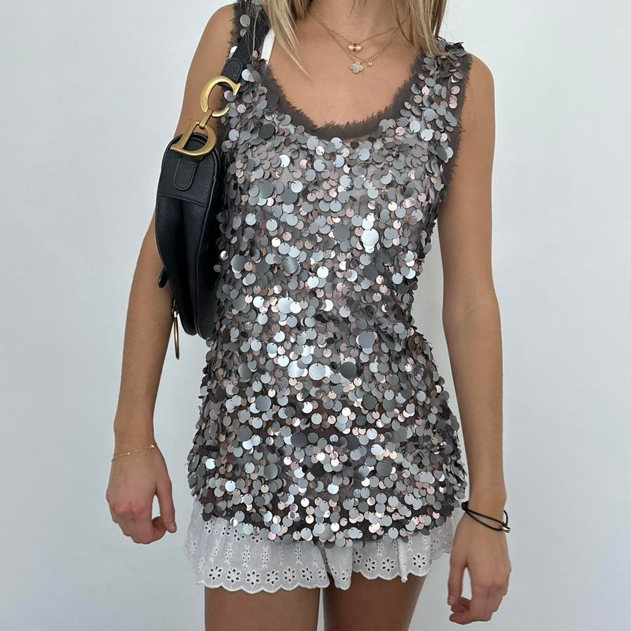 Vintage 90’s sequin embellished tank top