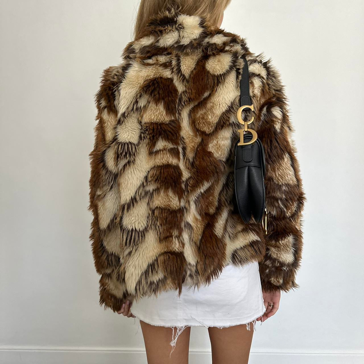 Vintage 2000’s brown faux fur jacket