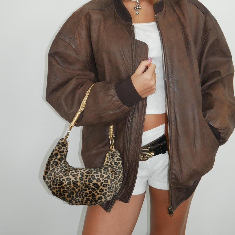 Vintage 90’s leopard print shoulder bag