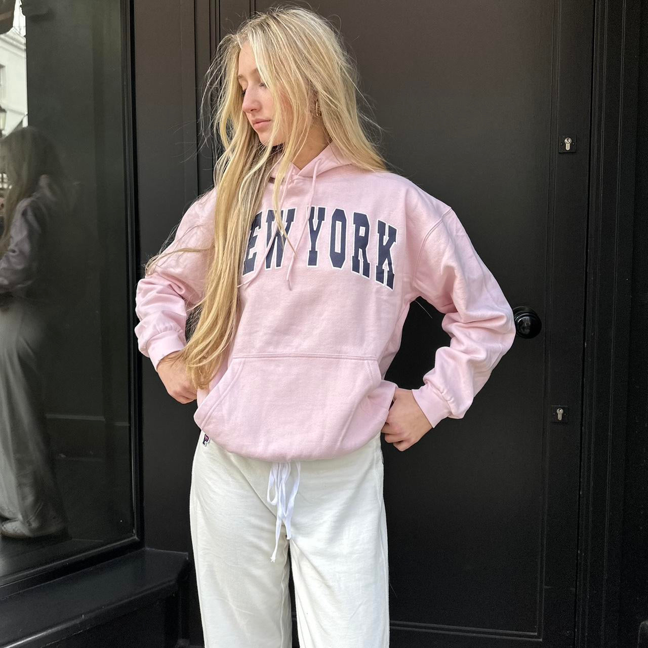 Vintage baby pink New York hoodie