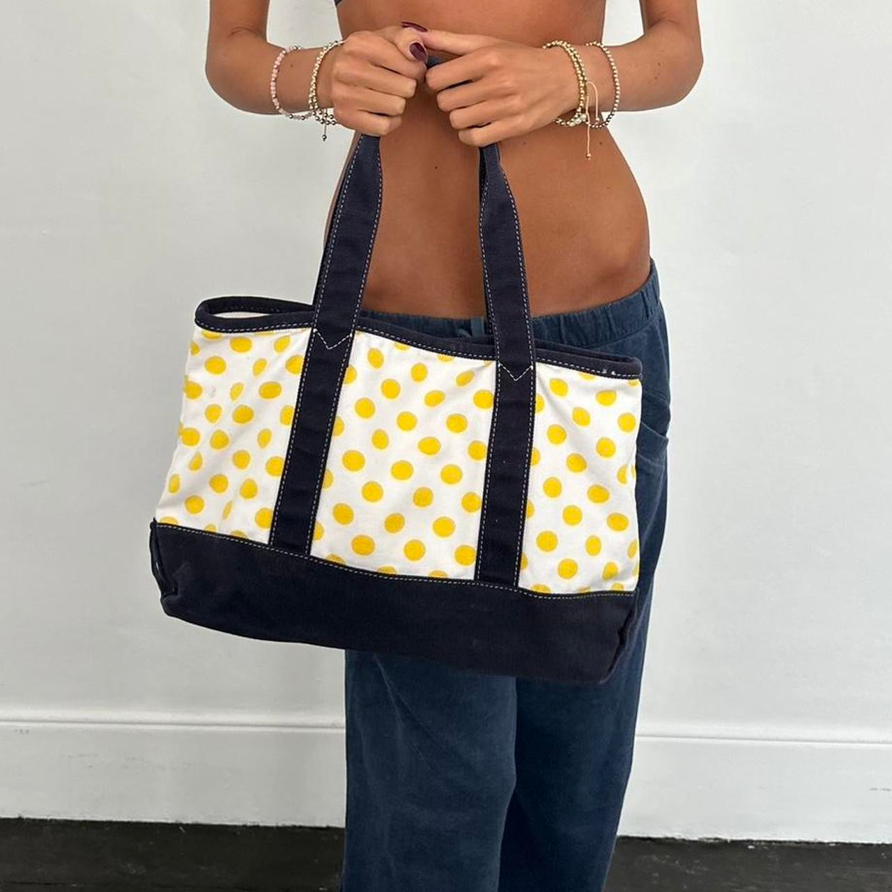 Vintage 2000’s J Crew polka dot yellow tote bag