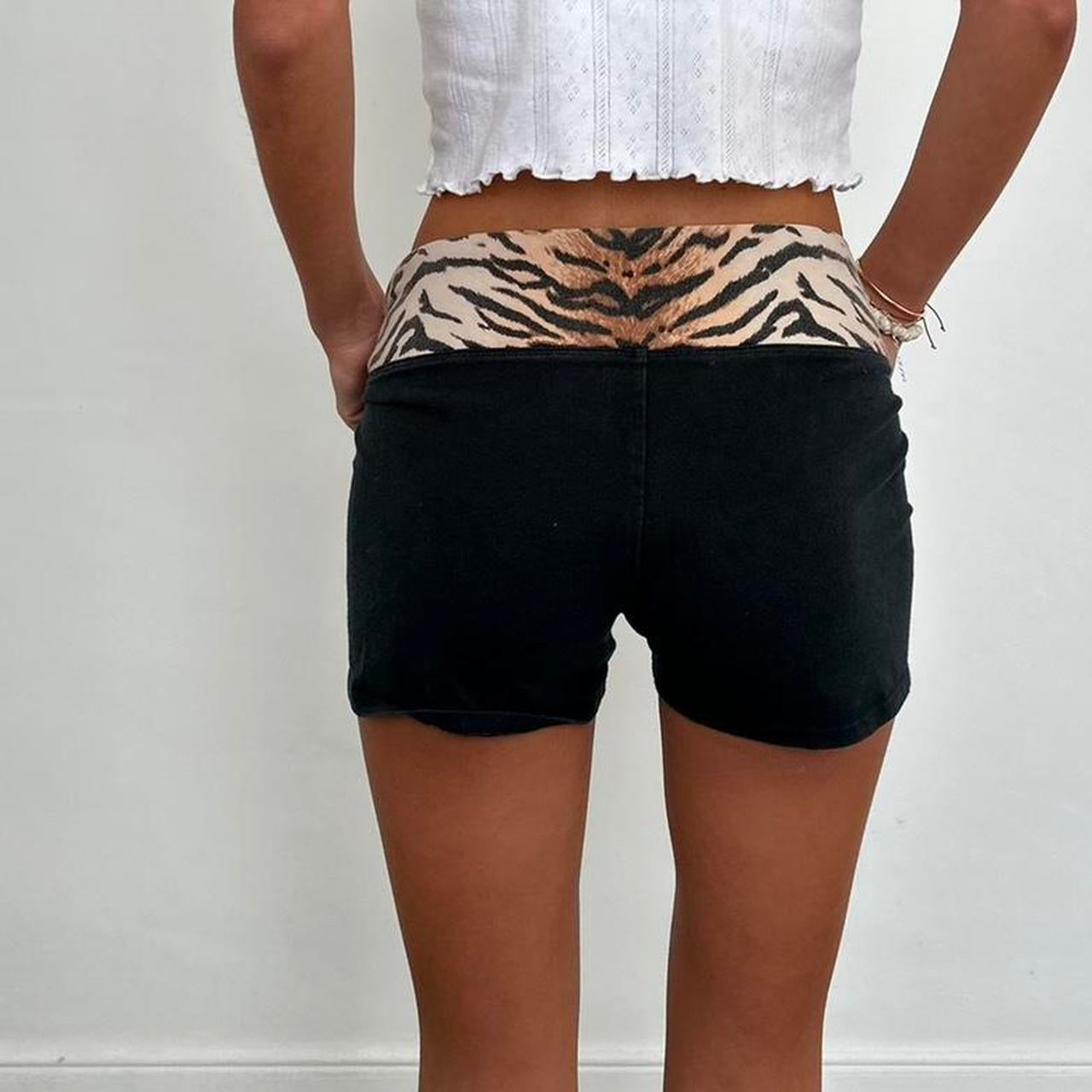 Vintage Victoria’s Secret black + animal print  shorts