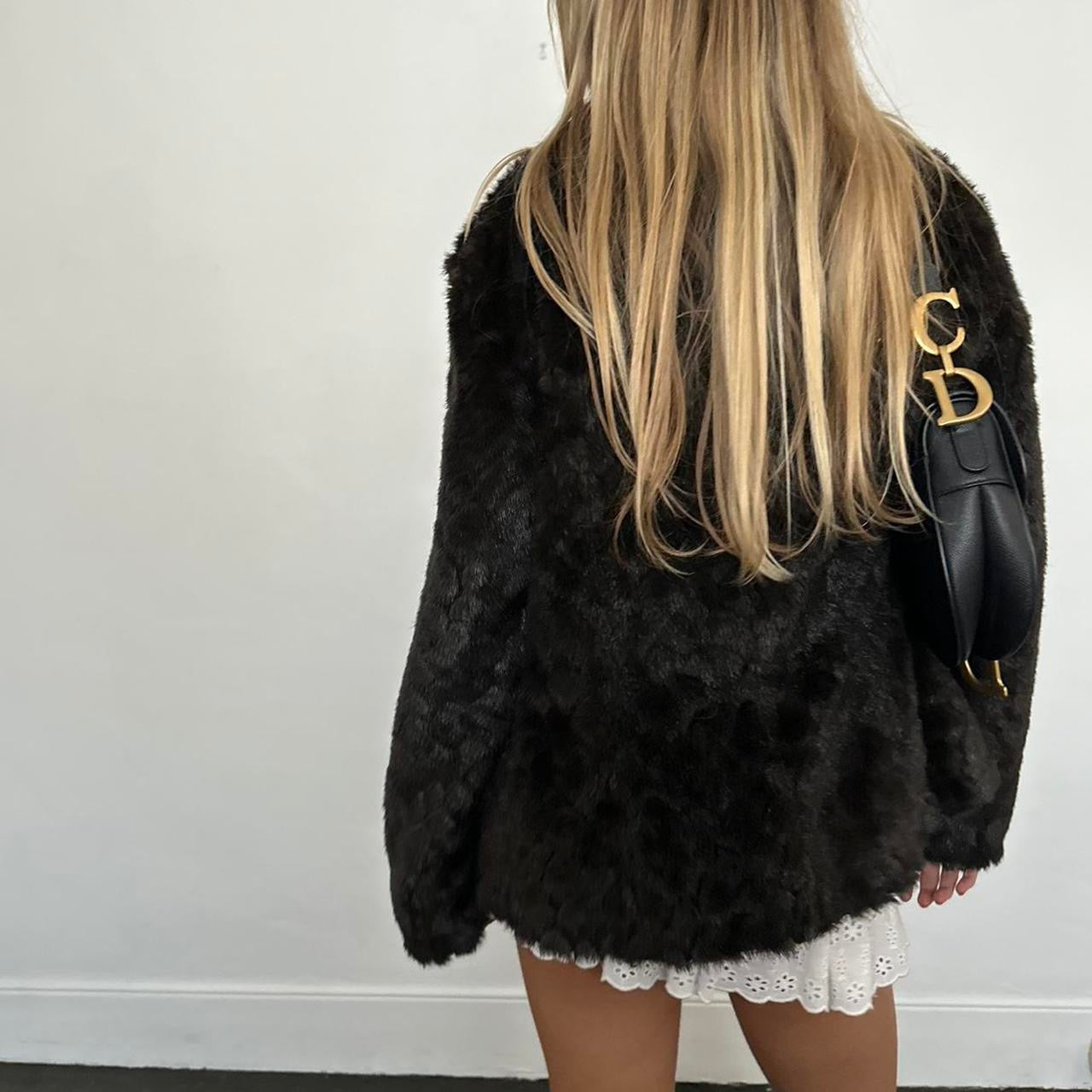 Vintage 2000’s dark brown faux fur jacket