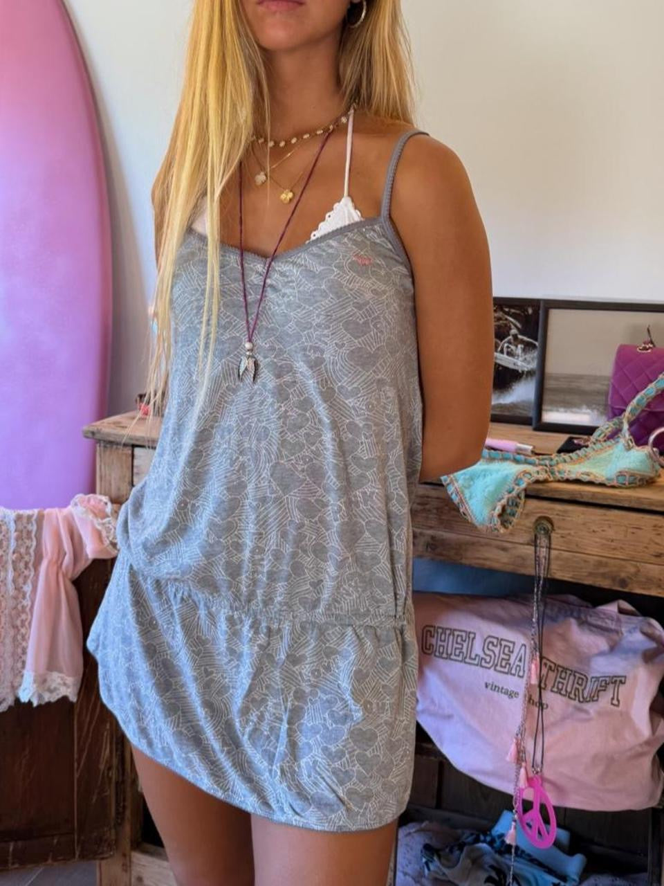 Vintage 00’s Victoria’s Secret PINK grey mini dress