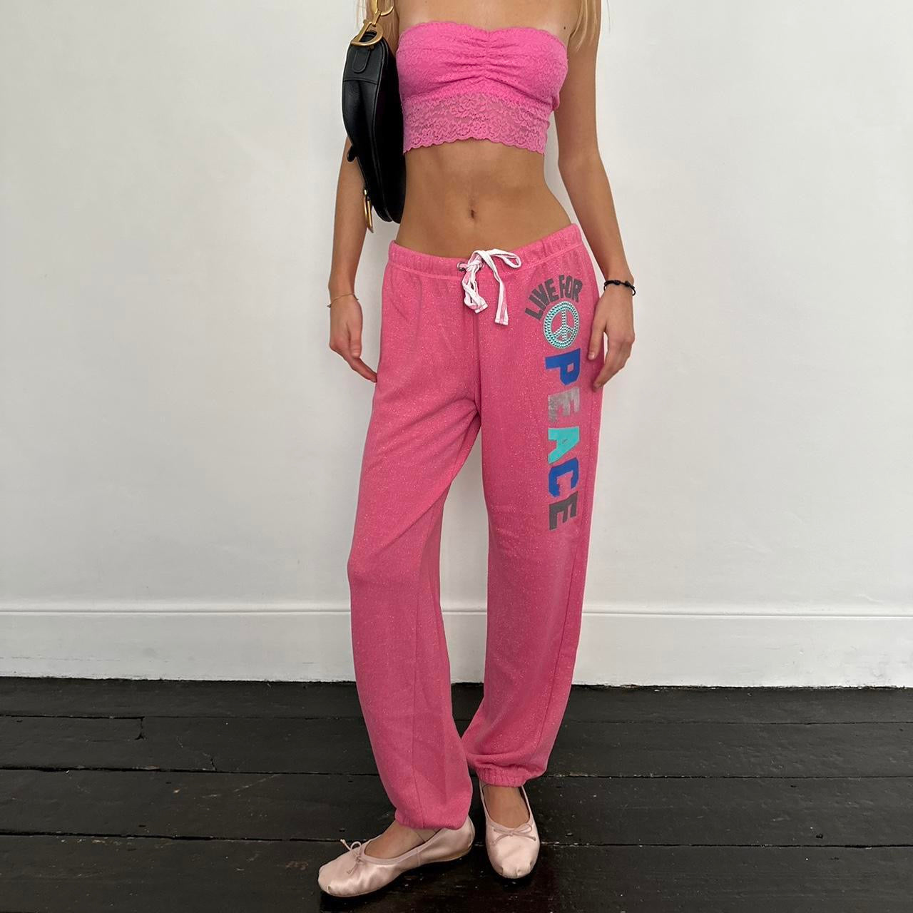 Vintage 2000’s Peace pink graphic sweatpants