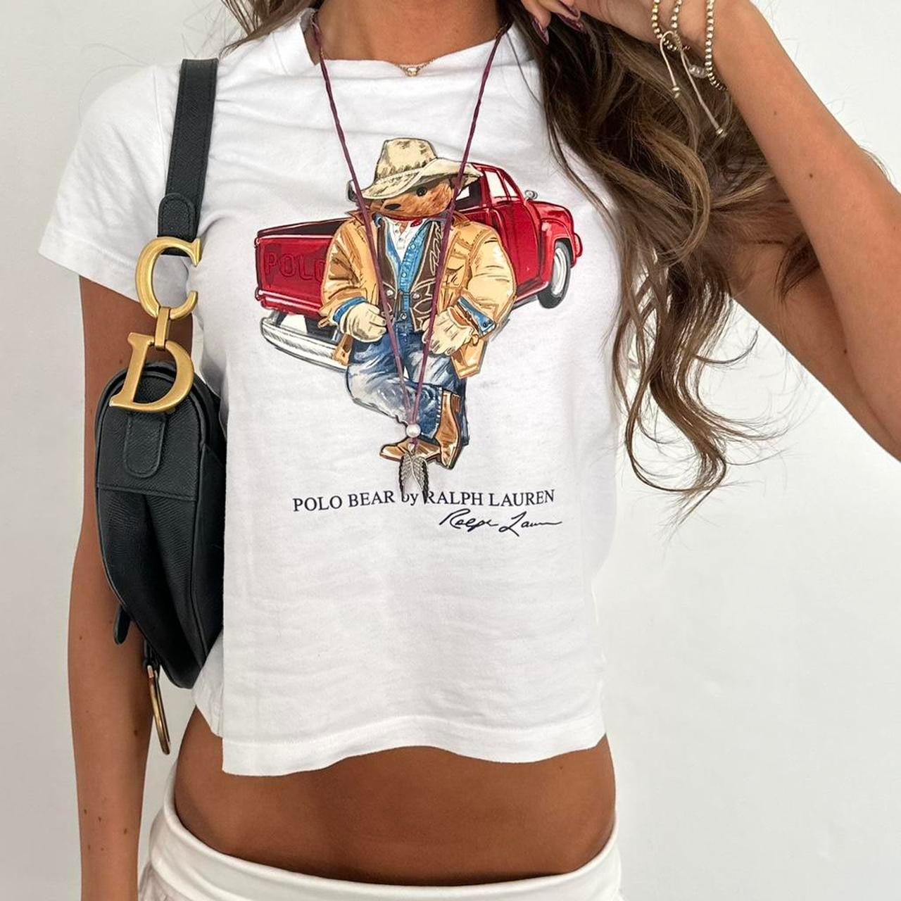 Vintage Ralph Lauren red truck bear baby tee