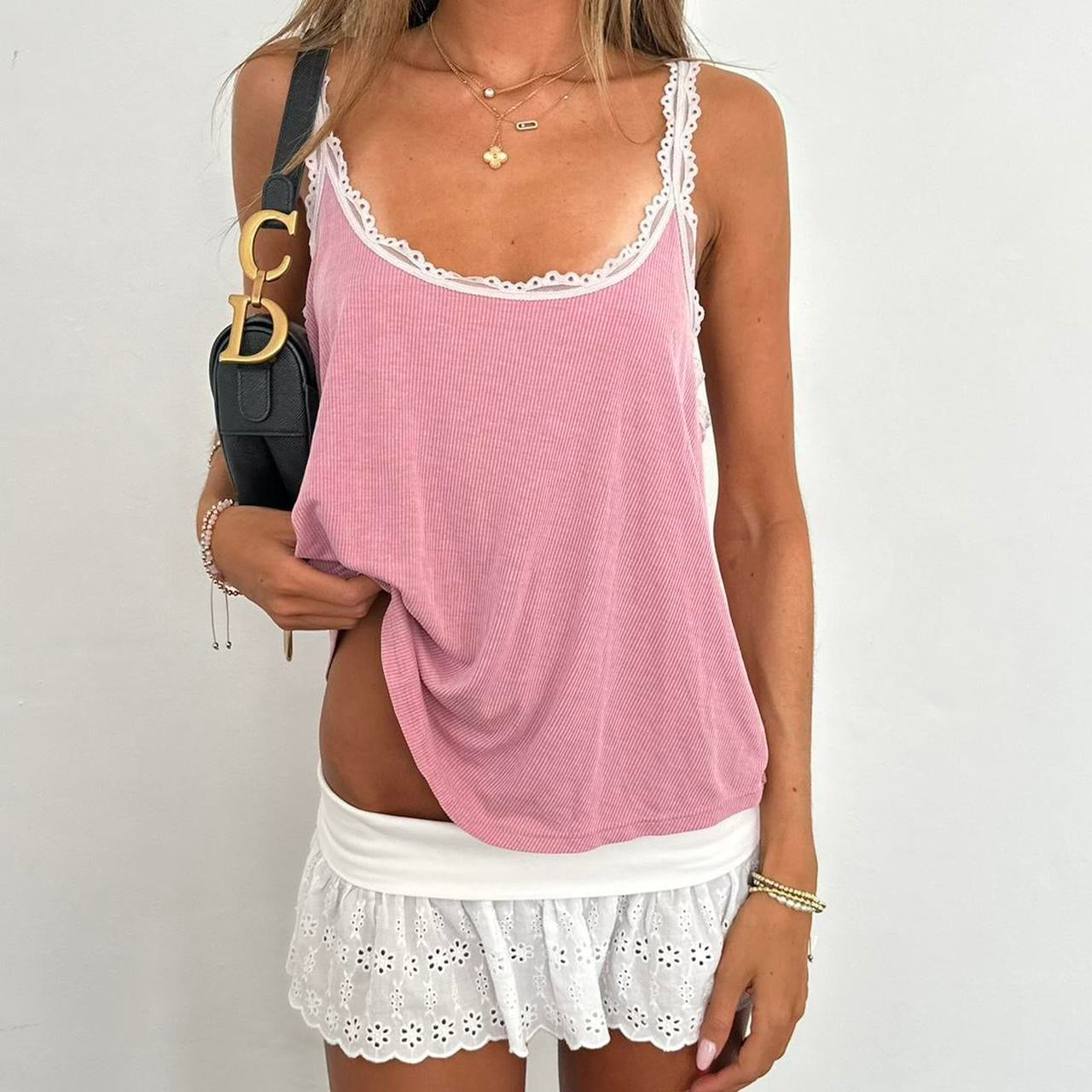 Vintage Victoria’s Secret pink lace cami top