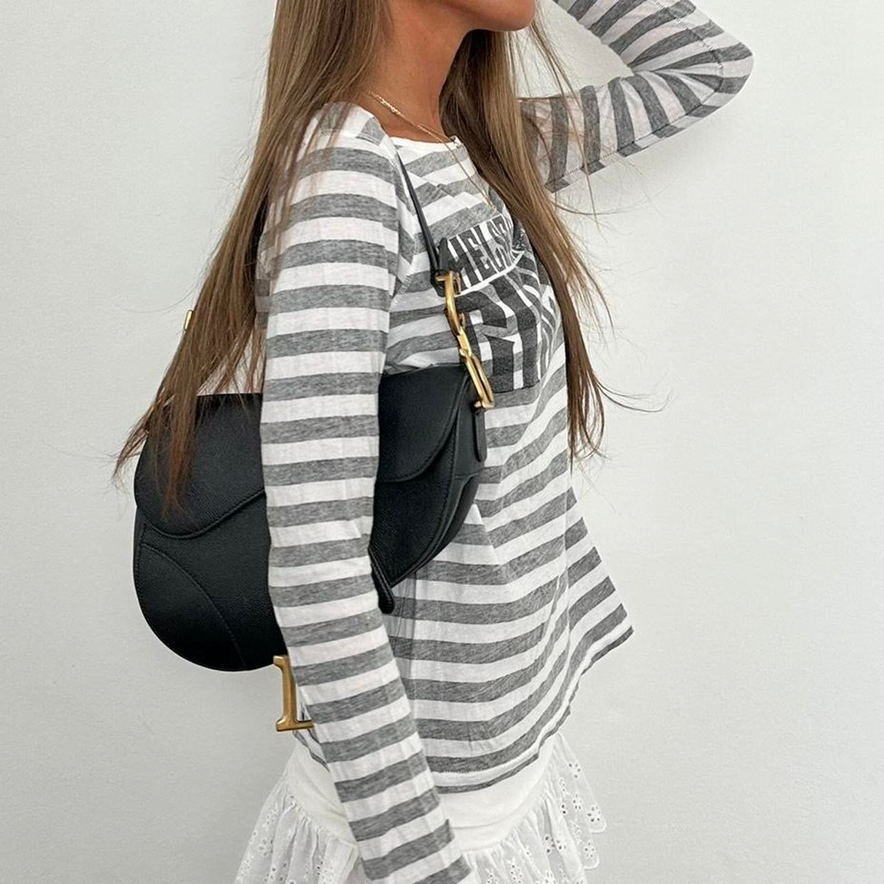 Vintage 2000’s grey striped ‘Chelsea girl’ long sleeve top