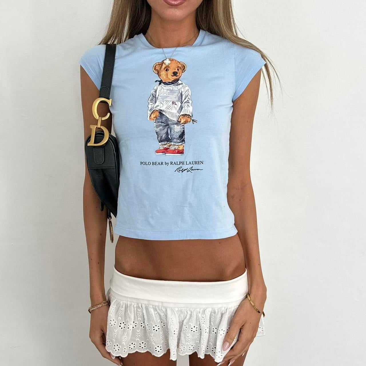 Vintage Ralph Lauren blue bear baby tee