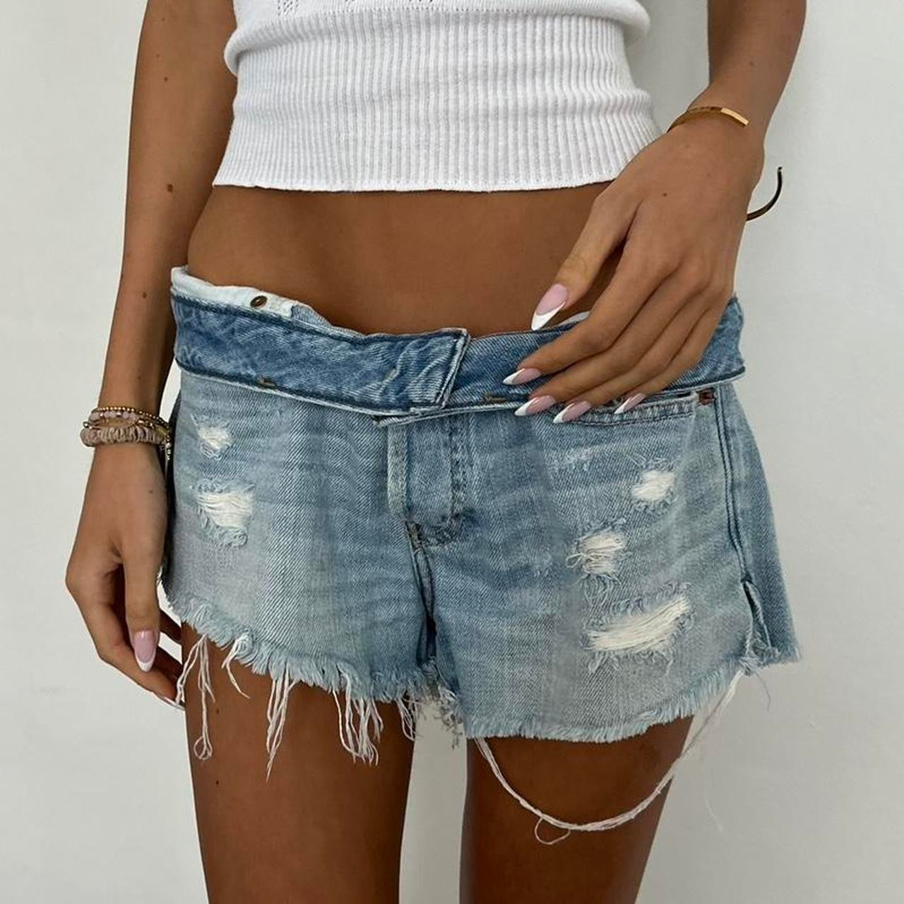Vintage Abercrombie & Fitch distressed denim shorts