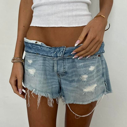 Vintage Abercrombie & Fitch distressed denim shorts