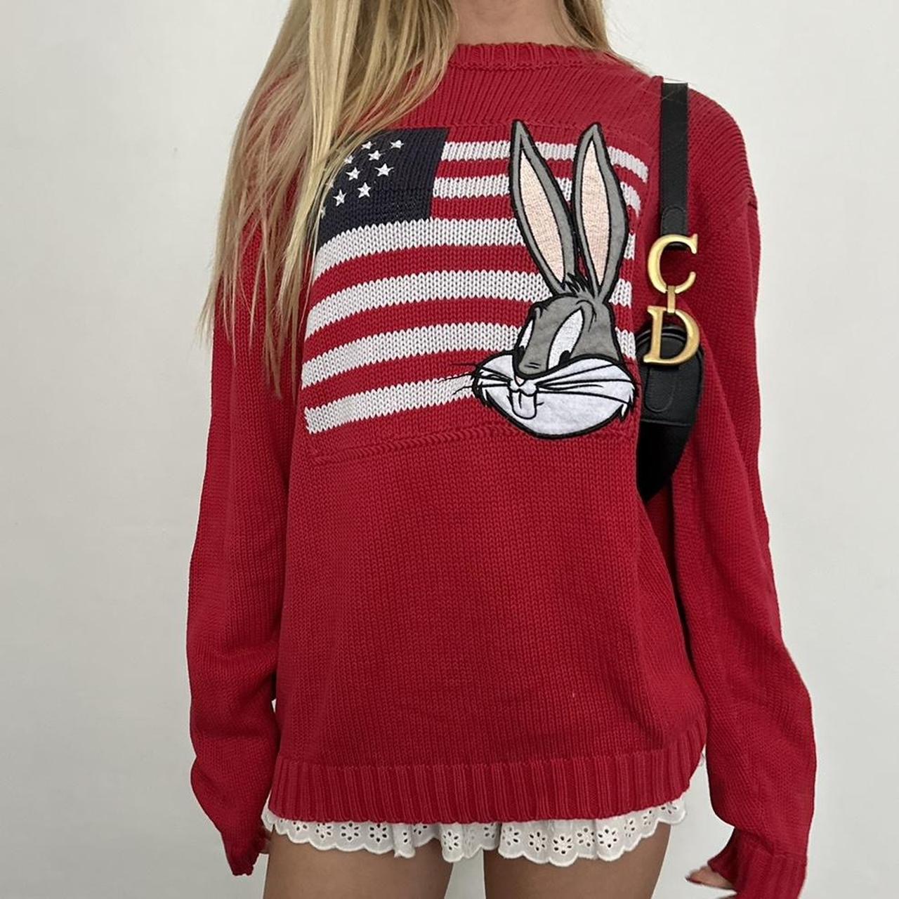 Vintage looney tunes American flag red sweater