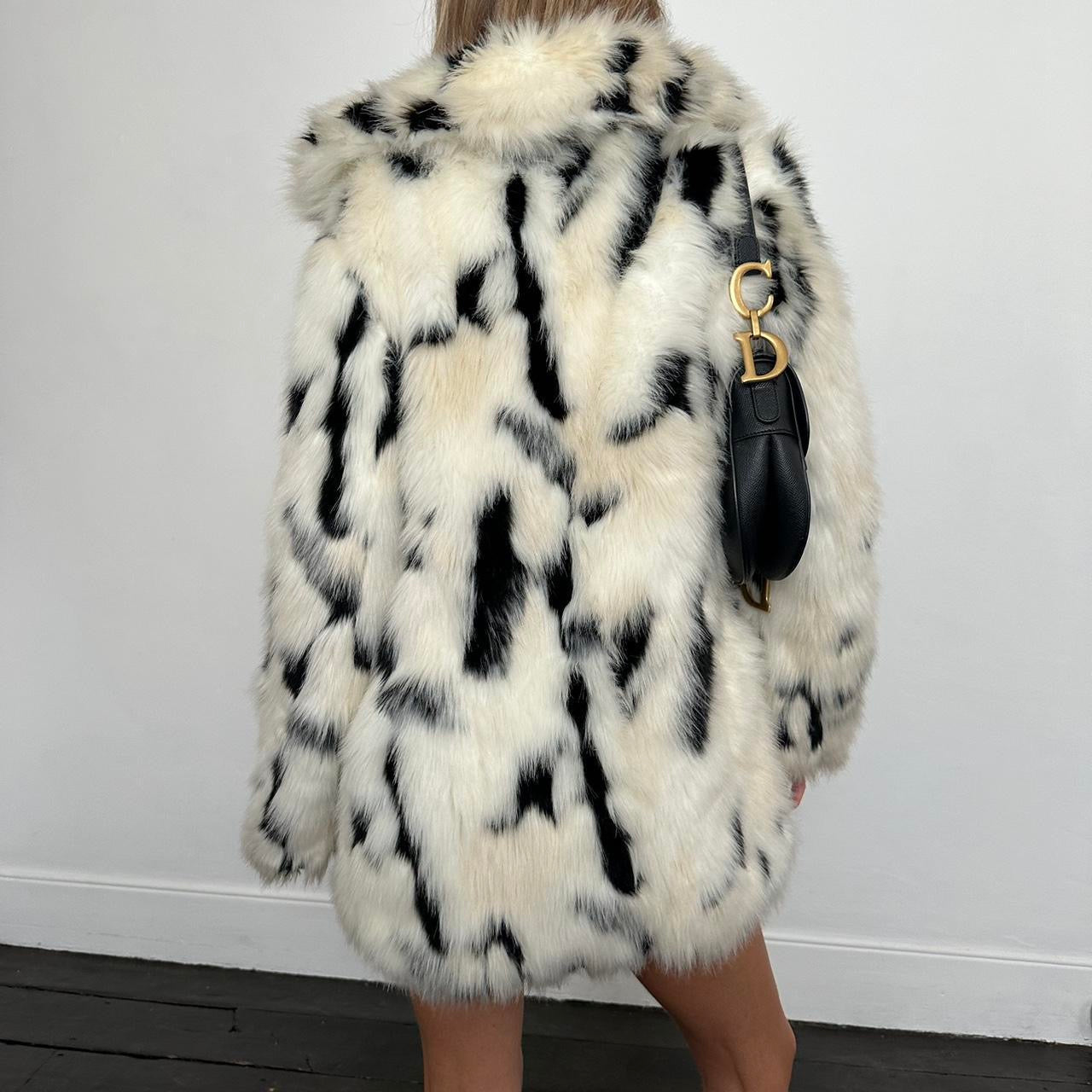 Vintage two tone faux fur jacket