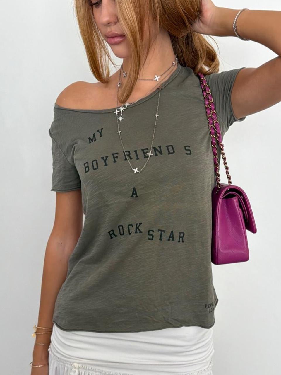 Vintage 00’s rockstar khaki top