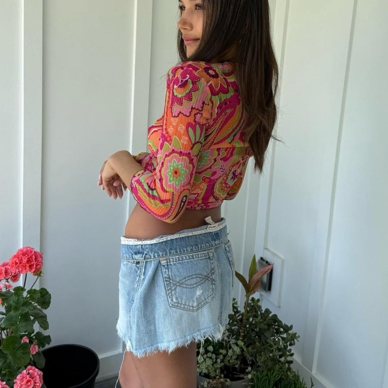 Vintage Abercrombie and Fitch denim mini skirt