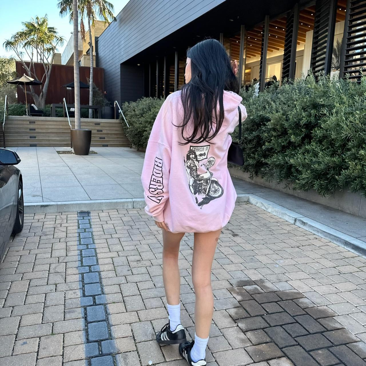 Vintage 90’s motorbike pink rare hoodie