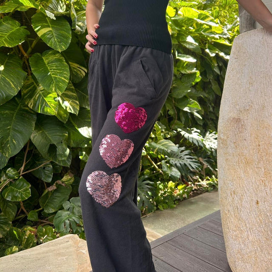 Vintage 2000’s Victorias Secret sequin hearts sweatpants